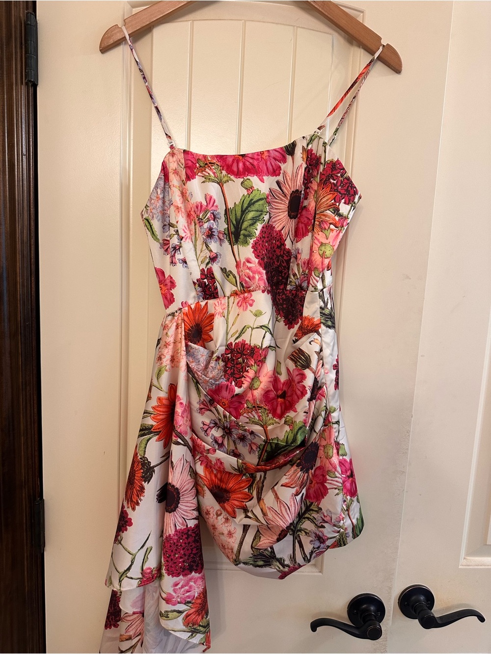 XIAOQ STUDIO floral mini dress with ruching detail